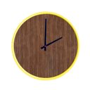 Ver imagem 1 de Relógio Round Amarelo Mostrador Pau Ferro Ponteiro Preto 50 cm
