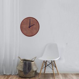 Relógio Round Amarelo Mostrador Pau Ferro Ponteiro Preto 50 cm - 2