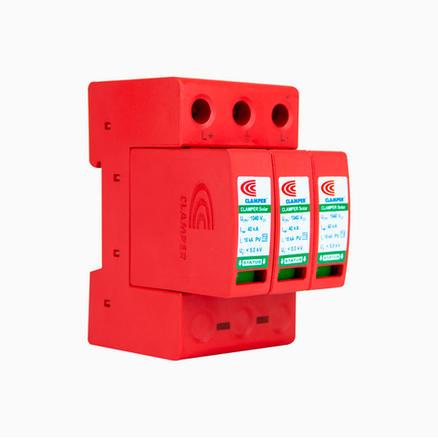 Dispositivo de proteção para quadro de distribuição de sistema Solar DPS Clamper 300V 40kA