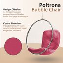Ver imagem 2 de Poltrona Bubble Chair Couro Sintético Linha Premium Design Moderno Sala Quarto Decorativo - Rosa