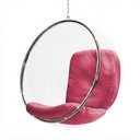 Ver imagem 3 de Poltrona Bubble Chair Couro Sintético Linha Premium Design Moderno Sala Quarto Decorativo - Rosa