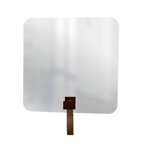 Espelho Funcional Hook Corten Alça Caramelo 50x50 cm Quadrado