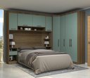 Ver imagem 1 de Guarda Roupa Dormitório Modulado Paris Casal Queen 1,58 M Canto - Roupeiro Luciane M01:avelã / Verde