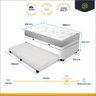 Cama Box Baú e Auxiliar Solteiro + Colchão de Espuma Ortobom Light Liso 88cm - 4