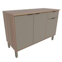 Ver imagem 2 de Gabinete Pia Balcão Cozinha 1 Gaveta 3 Portas Prateleira Organizador sem Tampo Marrom Madeira