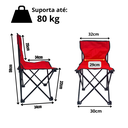 Ver mais imagens de Cadeira para Camping Dobravel Portatil Brisa 80 Kg Vermelha Lu0104_vm