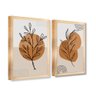 Quadro Decorativo Caixa Alta 2 un 40x60 Folhas Minimalismo Arte na Arte Moldura Ocre - 1