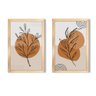 Quadro Decorativo Caixa Alta 2 un 40x60 Folhas Minimalismo Arte na Arte Moldura Ocre - 2