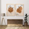 Quadro Decorativo Caixa Alta 2 un 40x60 Folhas Minimalismo Arte na Arte Moldura Ocre - 4