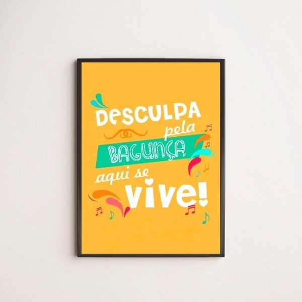 Quadro Bagunça Fundo Amarelo - 1