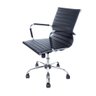 Cadeira Diretor Charles Eames Esteirinha Couro Pu 11D: Preto - 1