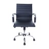 Cadeira Diretor Charles Eames Esteirinha Couro Pu 11D: Preto - 2