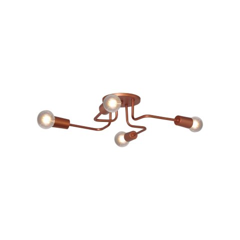 Luminária Plafon Vogue 4 Lamp E27 Cobre - 3212 Cb