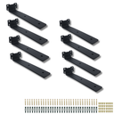 Ver imagem 2 de Oito Suportes 20cm Aço Carbono Design Invisível Mão Francesa para Prateleira de Parede Preto
