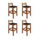 Ver imagem 1 de Kit 4 Banquetas em Madeira Maciça Ibiza Ilha 78 Cm - Malbec Assento Preto