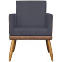 Ver imagem 3 de Kit 12 Poltronas Decorativas Lis Corino e Linho Cores Pé Palito 30 Cm Castanho