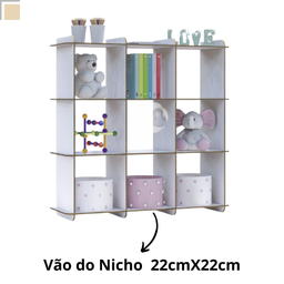 Nicho Organizador para Quarto Infantil Menino Brinquedos Mdf - 4