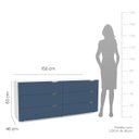 Ver imagem 4 de Cômoda Porto com 6 Gavetas 150x63cm Branco/Azul 240821
