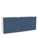 Ver imagem 2 de Cômoda Porto com 6 Gavetas 150x63cm Branco/Azul 240821