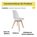 Ver imagem 7 de Kit 4 Cadeiras Saarinen Leda Pé Wood com Estofamento Madeira Maciça