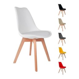 Kit 4 Cadeiras Saarinen Leda Pé Wood com Estofamento Madeira Maciça - 6