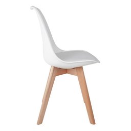 Kit 4 Cadeiras Saarinen Leda Pé Wood com Estofamento Madeira Maciça - 2
