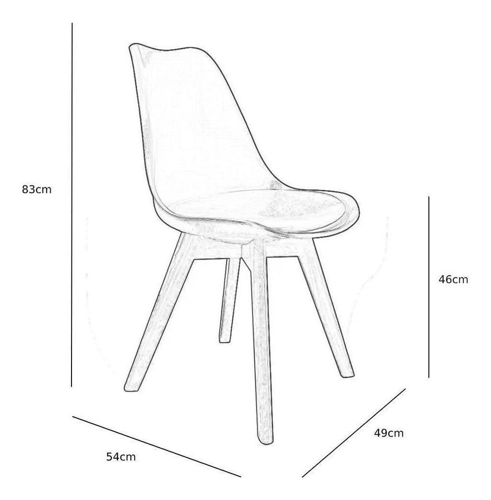 Kit 4 Cadeiras Saarinen Pé Wood com Estofamento Madeira Maciça Fendi Nude - 5