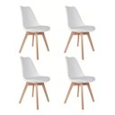 Ver imagem 1 de Kit 4 Cadeiras Saarinen Leda Polipropileno Base Wood Madeira Maciça
