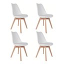 Ver imagem 1 de Kit 4 Cadeiras Saarinen Leda Polipropileno Base Wood Madeira Maciça
