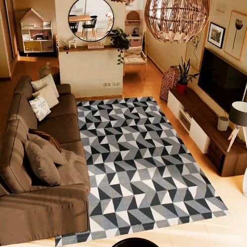 Tapete para Sala 135x200cm Antiderrapante Preto/Cru Cotex - 2