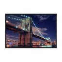 Ver imagem 1 de Quadro Decorativo - Ponte Brooklyn Nova Iorque Manhattan Ct010 Vidro com Impressão Uv - 80x60cm