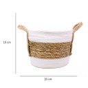 Ver imagem 6 de Cesto de Fibra Natural Seagrass Listrado Branco 19x26x26 cm - D’Rossi