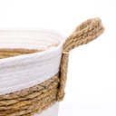 Ver imagem 5 de Cesto de Fibra Natural Seagrass Listrado Branco 19x26x26 cm - D’Rossi