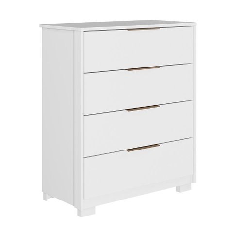 Cômoda Alia 4 Gavetas Branco Brilho com Pés - Demartêz