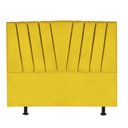 Ver imagem 2 de Cabeceira Estofada Bélgica 195cm King Size Para Cama Box Quarto Corino Amarelo - Gat Magazine