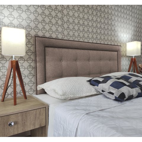 Cabeceira Queen Estofada Veneza 10 Diamond Linho Bege 160 X 120 Rbl