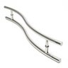Puxador Aço Inox Polido/Cromado Para Porta Vidro Temperado Blindex (SAFIRA) curvo em s - 1 M ENTRE F - 3