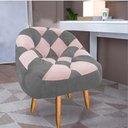 Ver imagem 2 de Kit 02 Poltrona Paloma Escritório Sala Pé Palito Suede Cinza e Suede Rosa Bebê - DOMINIC DECOR