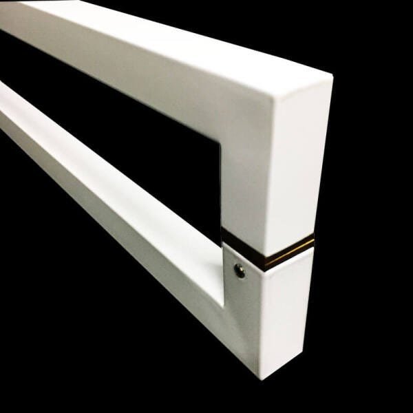 Puxador Portas Duplo Aço Inox Branco Slin 1 m para portas: pivotantes/madeira/vidro temperado/ - 2