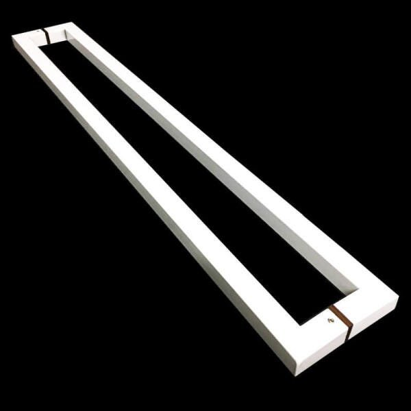 Puxador Portas Duplo Aço Inox Branco Slin 1 m para portas: pivotantes/madeira/vidro temperado/ - 3