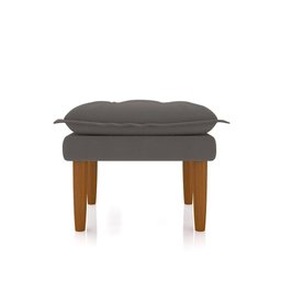 Poltrona Amamentação Confortável com Puff Ivy Suede Cinza - 2