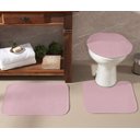 Ver imagem 1 de Jogo de Banheiro Liso Rosa 03 Peças - Antiderrapante