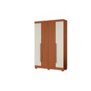 Ver imagem 1 de Roupeiro de Solteiro 153cm 4 Portas 02 Gavetas - Cinamomo Ripado/off White Aramóveis