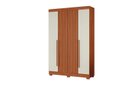 Ver imagem 1 de Roupeiro de Solteiro 153cm 4 Portas 02 Gavetas - Cinamomo Ripado/off White Aramóveis