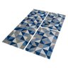Jogo de Tapetes Azul de Cozinha Antiderrapante Mosaico 3 Peças - 4