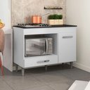 Ver imagem 2 de Balcão Cooktop Mdp 100cm Carla 1 Porta Ajl Móveis Branco