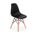Ver imagem 3 de Conjunto de Mesa de Jantar Eames Eiffel Redonda 110cm Tampo de Madeira Branco com 5 Cadeiras Pretas