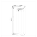 Ver imagem 5 de Armário Estante para Escritório com 2 Portas e Chave Me4151 Amêndoa/preto Tecnomobili