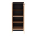 Ver imagem 4 de Armário Estante para Escritório com 2 Portas e Chave Me4151 Amêndoa/preto Tecnomobili