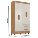 Ver imagem 4 de Guarda Roupa Solteiro Lite 4 Portas e 2 Gavetas Nature/off White - Móveis Leão Nature/off White